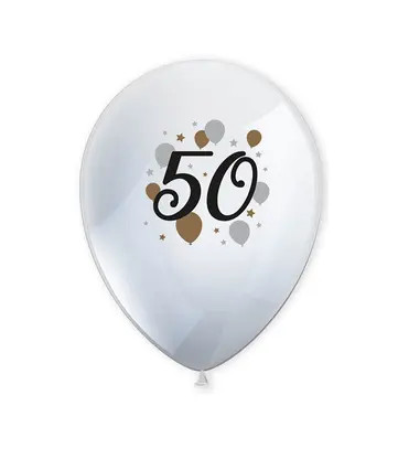 Happy Birthday Milestone 50 Σετ 6 Μπαλονιών Latex 27,5 εκ.