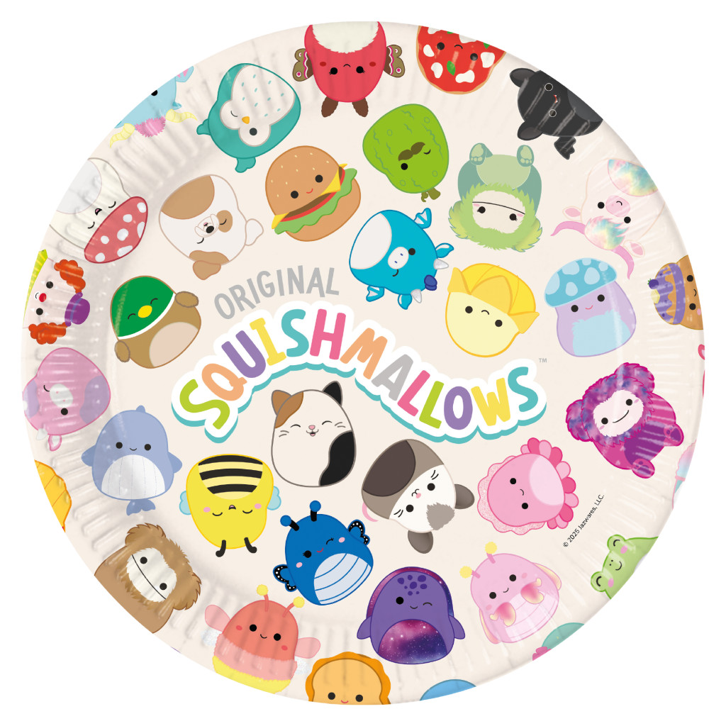 Squishmallows Jazwares Χάρτινα Πιάτα 8 Τεμαχίων 23 εκ. FSC
