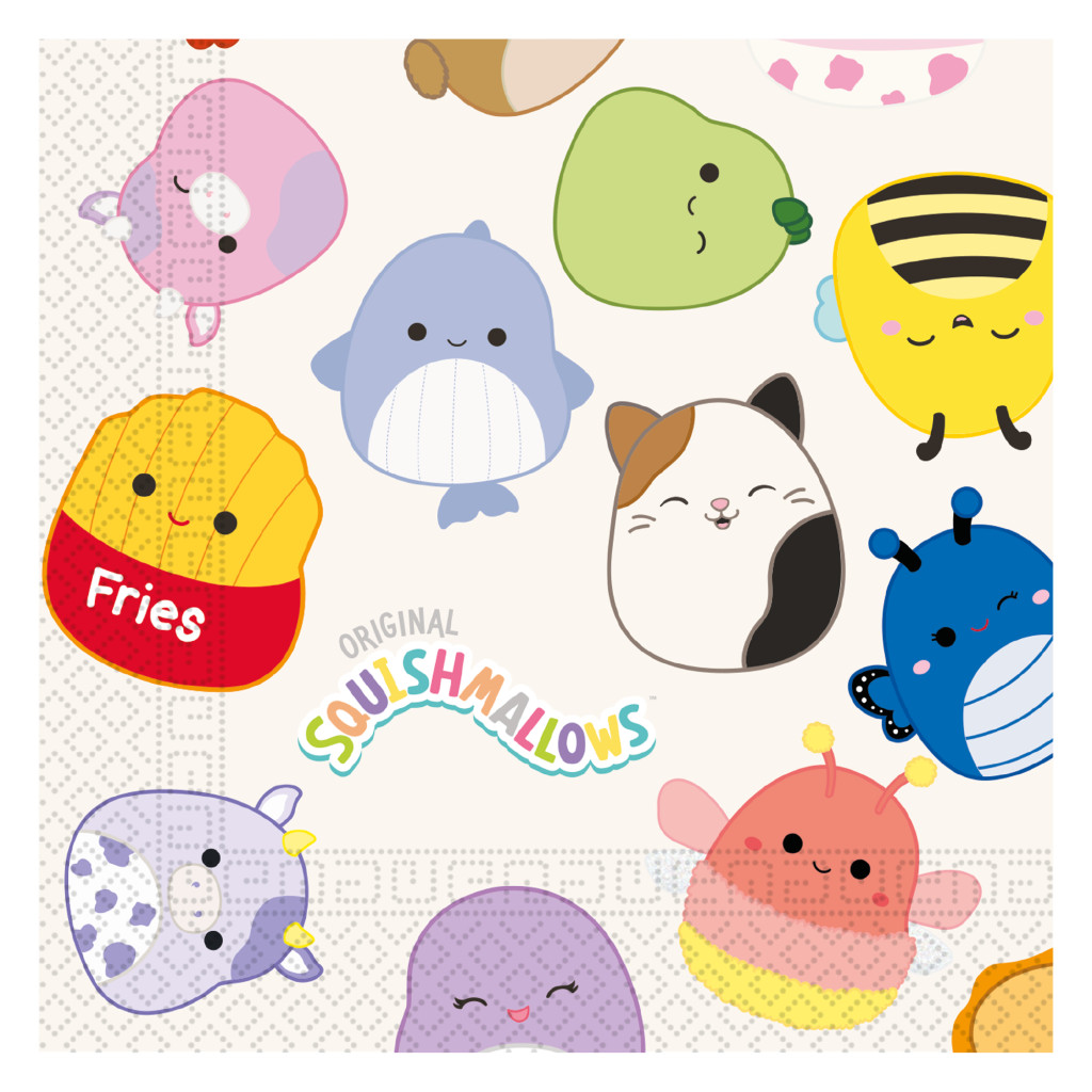 Squishmallows Jazwares Χαρτοπετσέτες 2 Φύλλων 20 Τεμαχίων 33×33 εκ. FSC