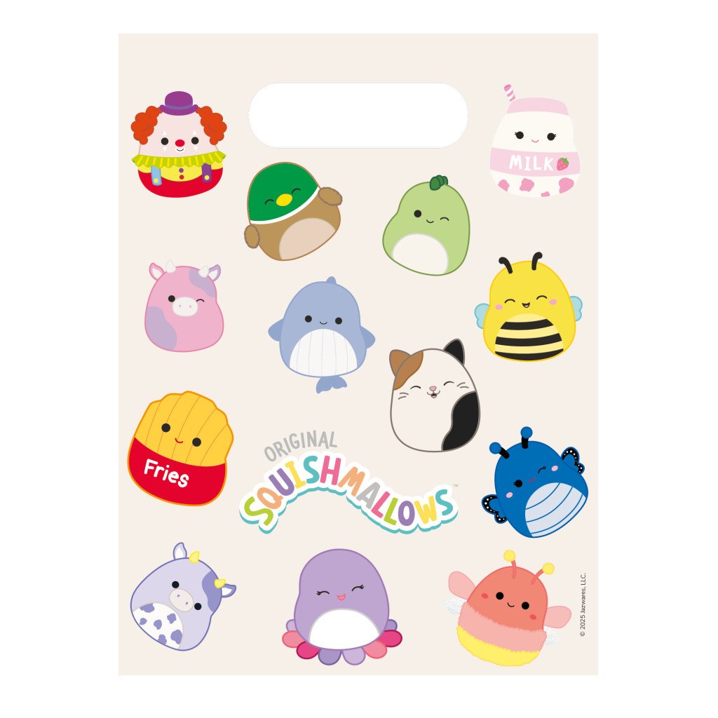 Σετ 6 Πλαστικών Τσαντών Δώρου Squishmallows Jazwares