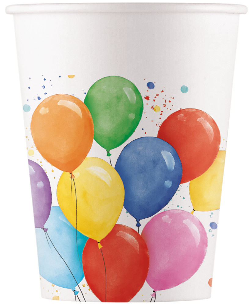 Colored Balloons Χάρτινα Ποτήρια 8 Τεμάχια 200 ml FSC